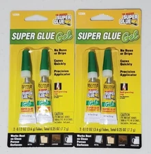 SET OF 2 The Original Super Glue Gel No Runs or Drips Cures Quickly .12oz
