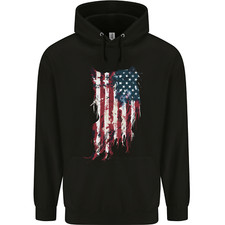 Distressed American Stars & Stripes Flag USA Childrens Kids Hoodie