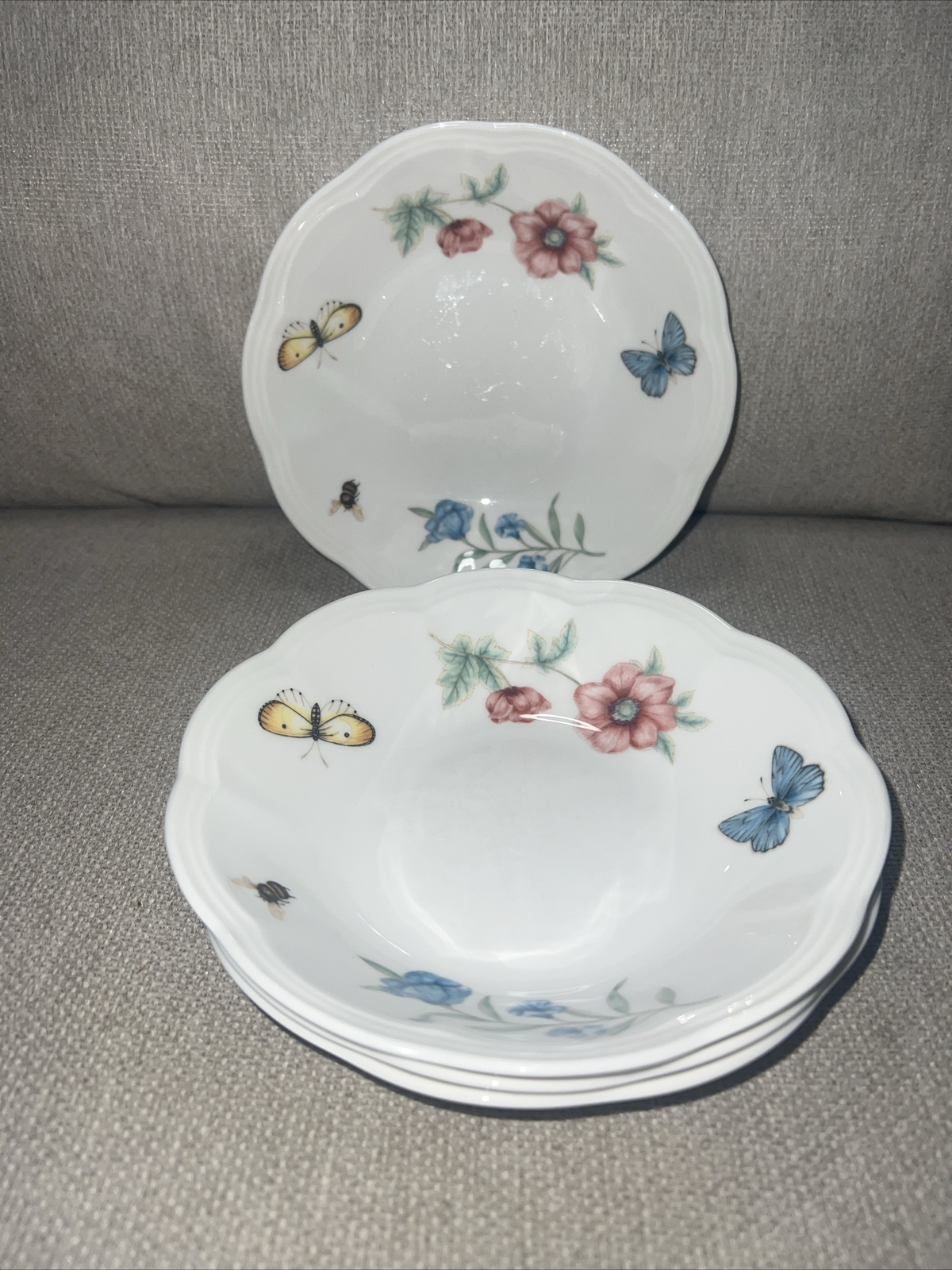 LENOX 🦋 Butterfly Meadow® Fruit / Dessert Bowl • Set of 4 eBay