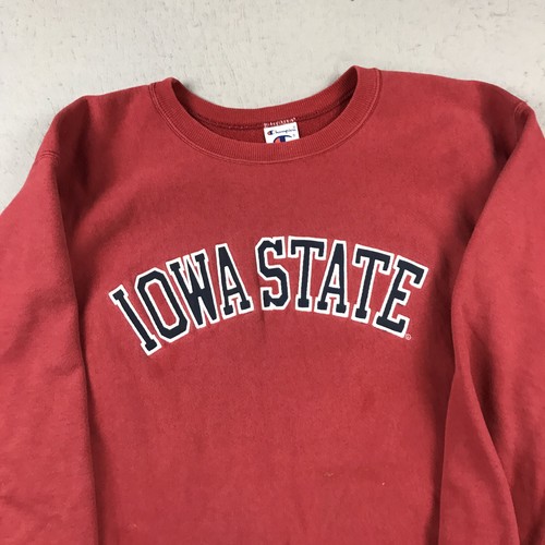 VINTAGE Iowa State Cyclones Sweatshirt Mens Large Red Champion Weave Crewneck - 第 2/9 張圖片