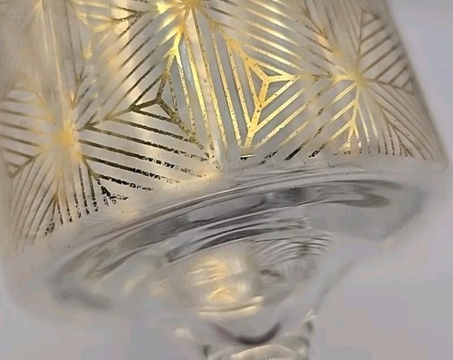 MCM Straight Sides Clear Wine Glass Stemware With Gold Star Pattern Set of 3 - Picture 10 of 10