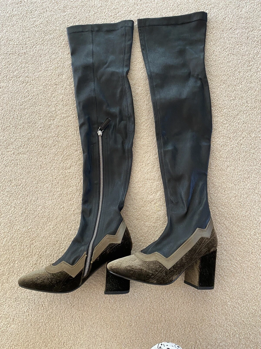 Green velvet boots sale