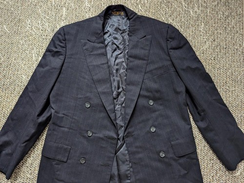 vintage USA made BROOKS BROTHERS double breasted 42R blazer SLIM FIT flannel - Picture 4 of 9