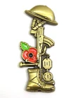 British Army Military Rifle Helmet Pin Badge WW2 Memorial Metal P0ppy Soldier