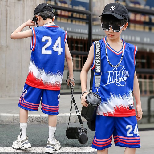 Boys' Summer Basketball Active Kids Uniform - Cool Mesh Jersey & Athletic Shorts - Picture 23 of 29