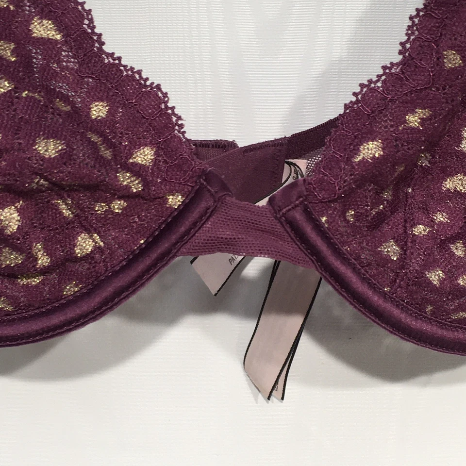 Sujetador Victoria's Secret 38DDD con aros copa transparente marfil encaje sin forro Demi Foto 2 de 4