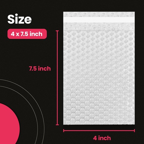 1100 4x7.5 Bubble Out Pouches Bags Wrap Cushioning Self Seal Clear 4" x 7.5" - Picture 2 of 6