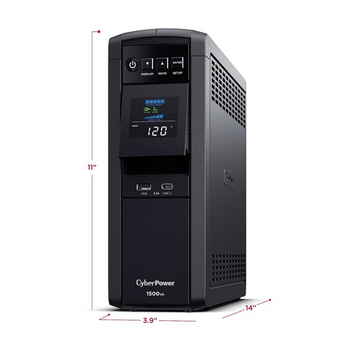 CyberPower PFC Sinewave 1500VA UPS 12-Outlets Black (CP1500PFCLCD) - Picture 7 of 7