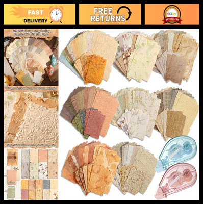 226 Sheets Vintage Scrapbook Paper Kit, Textured Craft Paper, Photo Tapes & Embe
