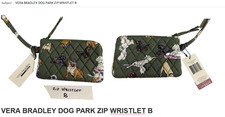 Actual B DOGS Vera Bradley Dog Park Essential Zip Wristlet NWT