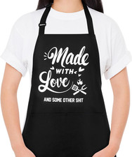 Funny Aprons for Men, Professional Kitchen Cooking Aprons with Two Pockets