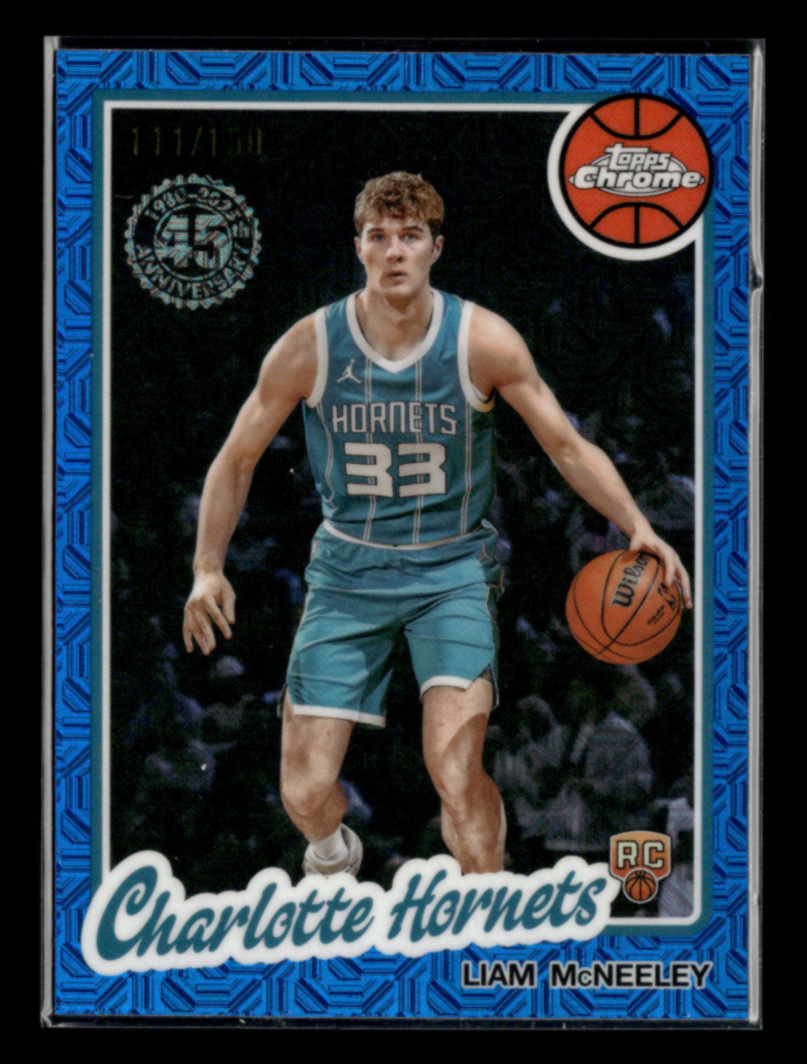 Liam McNeeley 2025-26 Topps Flagship RC Blue Mojo 111/150 1980-81 Chrome [pbc11