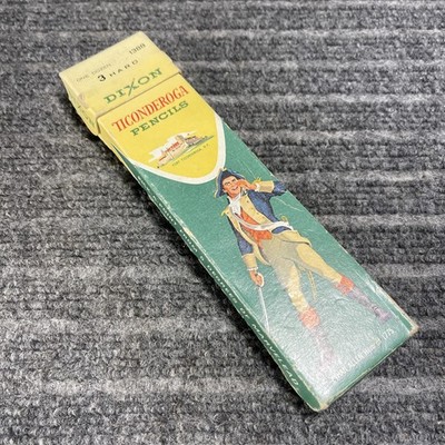 Vintage Dixon Ticonderoga 1388 Pencils No. 3 Hard Empty Cardboard Flip Top Box