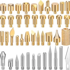 43 Pcs Wood Burning Tips Kit, Wood Burning Letters Numbers Alphabet Stamps St...