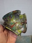 Murano Glass Black Cased Tutti Frutti Silver Leaf Bowl Ashtray