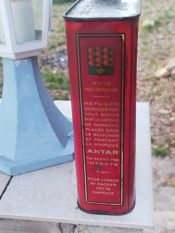 Bidon Huile Ancien Antar 1940 - Photo 3/4