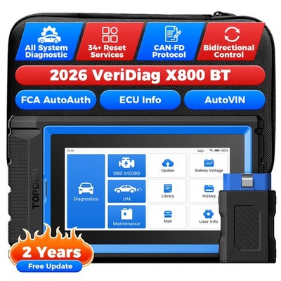 TOPDON VDX800BT Bluetooth OBD2 Scanner  Bi-Directional Diagnostic Tool 34+ Reset