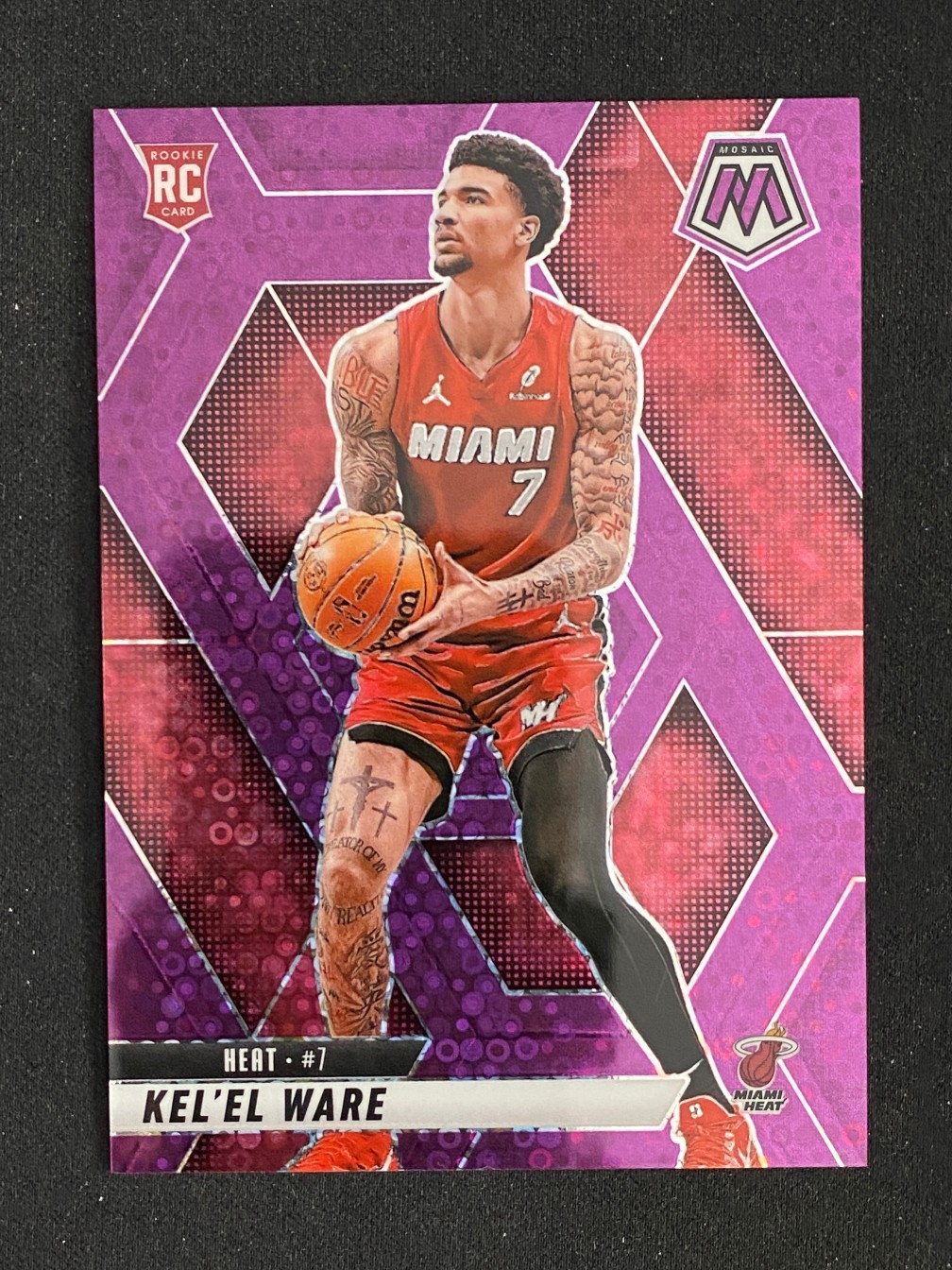 Kel'el Ware 2024-25 Panini Mosaic Fast Break Purple Disco Prizm 04/50 RC #232