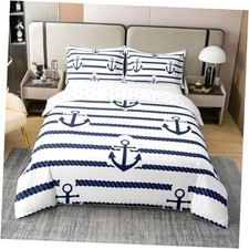100 Cotton Boys Anchor Bedding Set Size Nautical Anchor Ropes King Multi 07