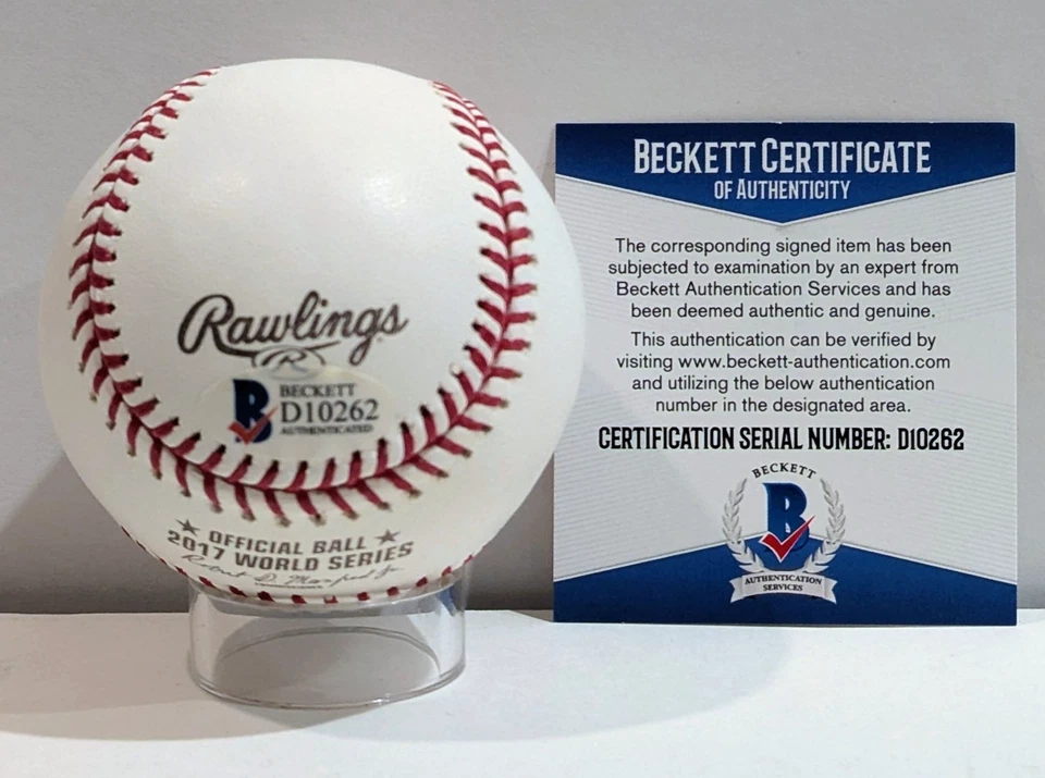 Brian McCann Signed Official 2017 World Series Baseball Beckett BAS Auto D10262 - Image 4 of 4