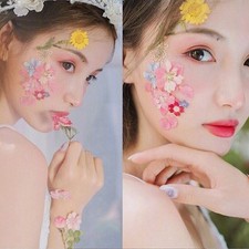 Floral Face Sticker Real Dried Pressed Flowers Stickers for Craft Partystickers