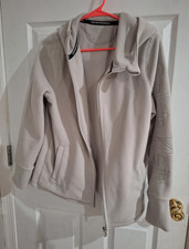 Calvin Klein Performance Women's L Gray Full Zip Fleece Hoodie Pockets Logo