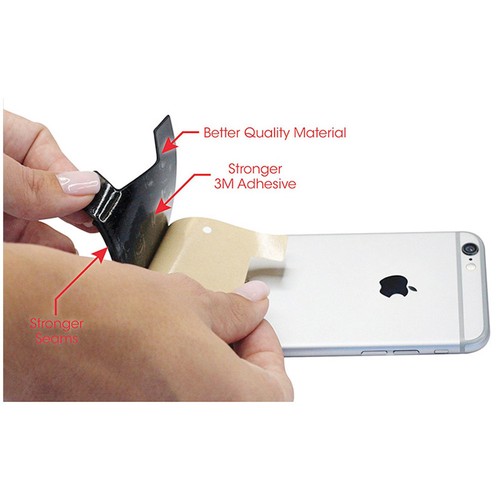 Téléphone Porte-Carte Silicone Adhésif Argent Poche Étui Portefeuille Sûr Noir - Photo 9 sur 12