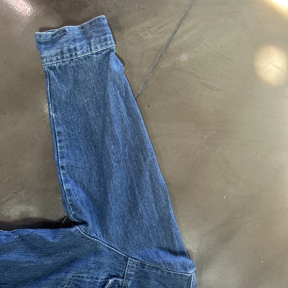 Vestido vaquero Faded Glory para mujer talla M azul denim manga 3/4 con botones delanteros de algodón Foto 4 de 4