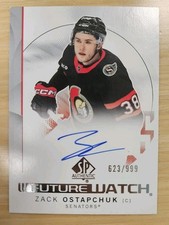 2024-25 Sp Authentic Future Watch Auto /999 Zack Ostapchuk Ottawa Senators