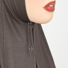 Dubai Women Muslim Shawl Wrap Instant Headscarf Button Scarves Scarf Solid Color