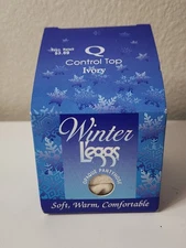 90s LEGGS Winter Opaque Pantyhose Control Top Ivory Size Q NiB