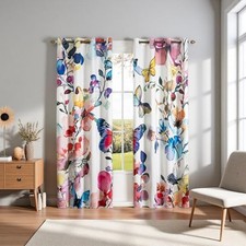 Pink Floral Blackout Curtains 84 inch Long 2 42"W x 84"L Pack of 2 Colorful