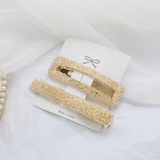Image of 2PCS 6CM women STRONG alligator hair clips metal slides snaps pair UK