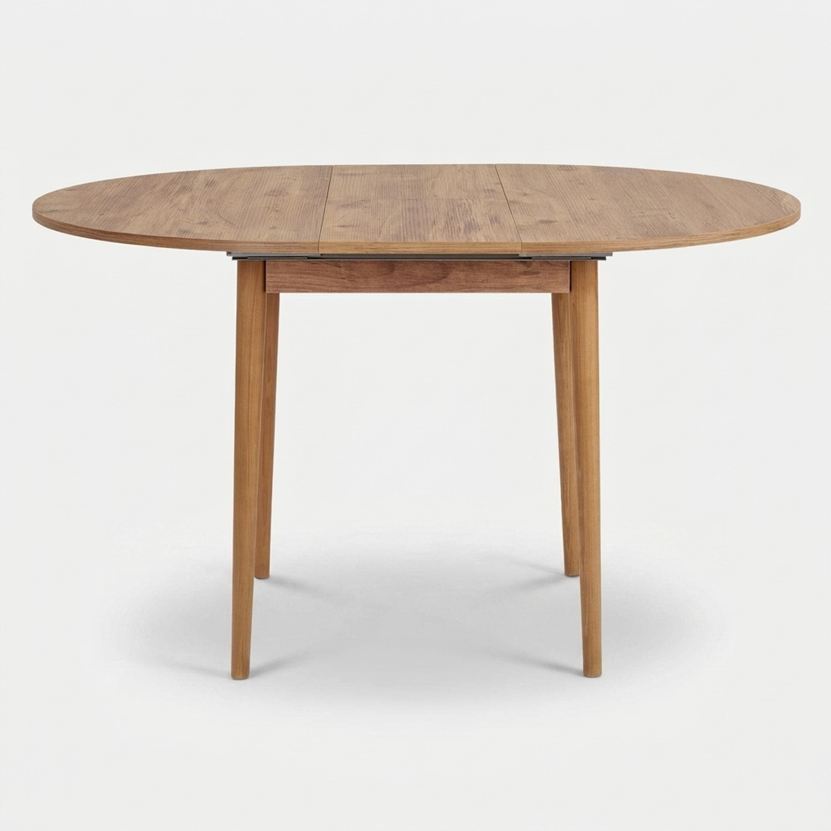 Table à manger ronde extensible Viona en bois de chêne au design minimaliste