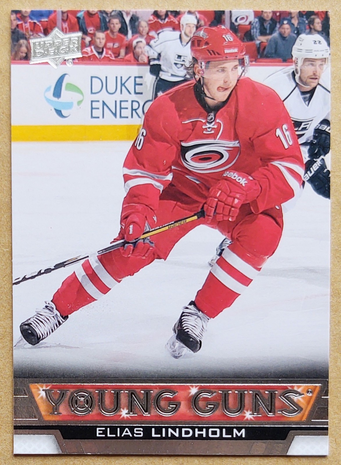 2013-14 UPPER DECK SERIES TWO ELIAS LINDHOLM #469 YOUNG GUNS ROOKIE RC