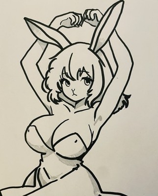 Original Fine Art Marker   Drawing Furry Fandom 8.5x11