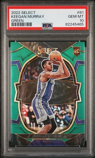 2022 Select #81 Keegan Murray SSP Green Prizm RC 5/5 PSA 10 GEM Kings Rookie