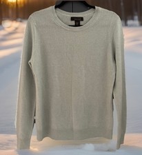 NWT Tahari Women Long Sleeves 100 2Ply Cashmere Luxury Light Green Sweater,Sz.L