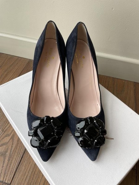 Women Kate Spade Heels Grey Suede 37.5