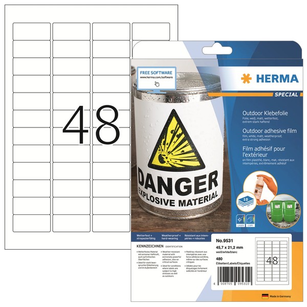 Herma Outdoor Folien-Etiketten Special, 45,7 X 21,2 Mm 1 Bis 40X Spare Bis 42%-image