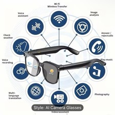 AI Smart Glasses Camera Bluetooth Call Voice Assistant Music Translate Men Women