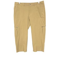 Patagonia Pants Women 14 Tan Khaki Cargo Quandary Crop Hiking Outdoor Nylon
