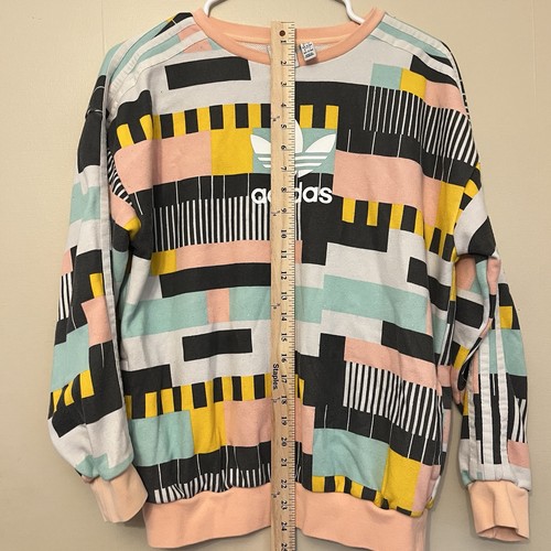 Adidas Girls Youth Large Sweater Size Colorblock Long Sleeve Pockets - Picture 4 of 5