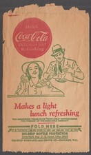 Coca-Cola Makes a light lunch refreshing No-Drip Bottle Protector 1933