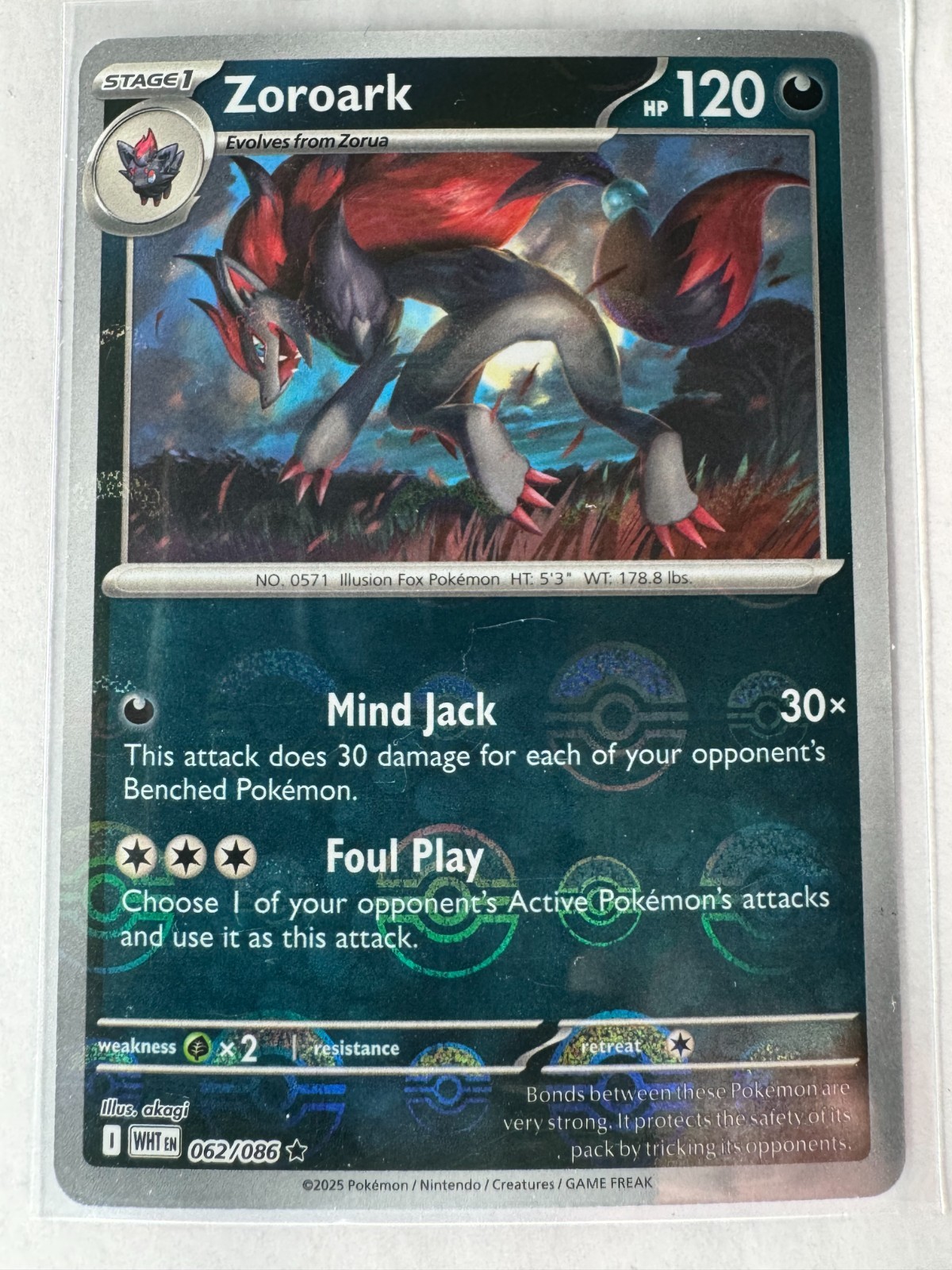 Zoroark (Poke Ball Pattern) 062/086 White Flare Holo - Pokemon TCG - NM