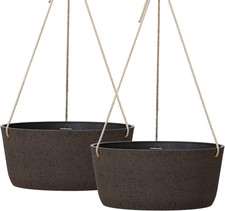 Large Hanging Planters for Outdoor Plants, Set of 2 12 Inch
