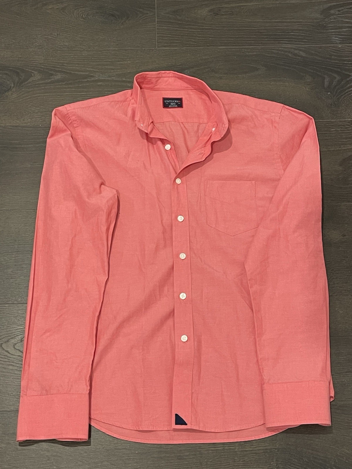 UNTUCKit Mens Long Sleeve Solid Red Button Up Sz S - image 1