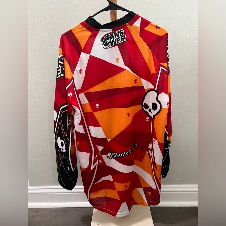 Skullcandy NWT AnsWer Adult Racing Jersey in Red and Orange sz Medium - Image 2 of 4