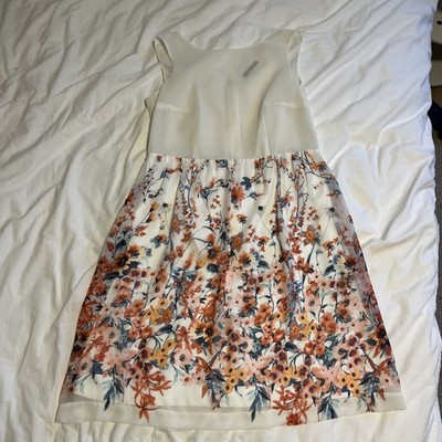 Esprit Damen Kleid Gr. 40 Sommerkleid Ärmellos  Blumen Floral - Neuwertig