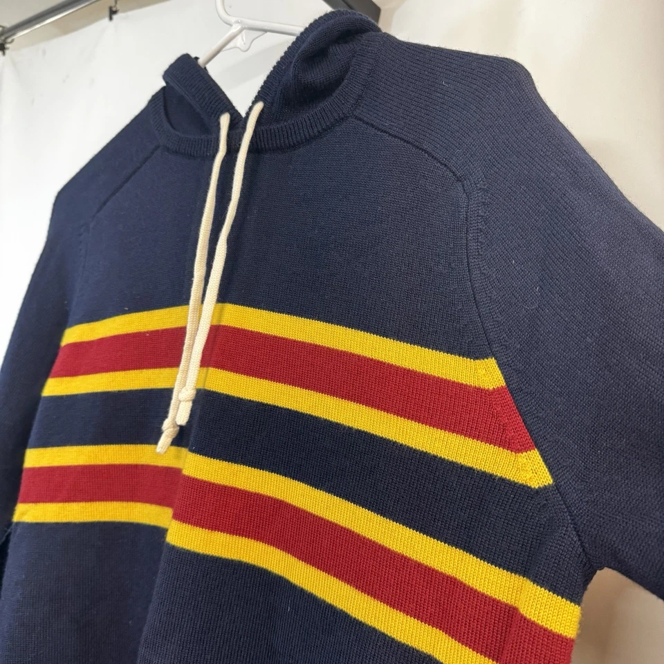 Brooks Brothers Men’s XS Navy Knit Hooded Sweater Hoodie Washable Merino Wool - Image 3 of 4